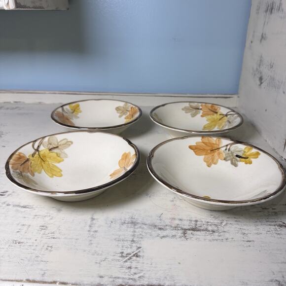 SET (4) Franciscan OCTOBER Fall Leaves 7" Soup, Cereal Bowls - Picture 6 of 6